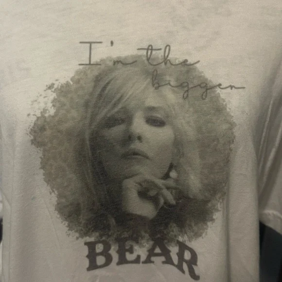 White T-Shirt with Graphic Portrait and Text - Picture 2 of 3